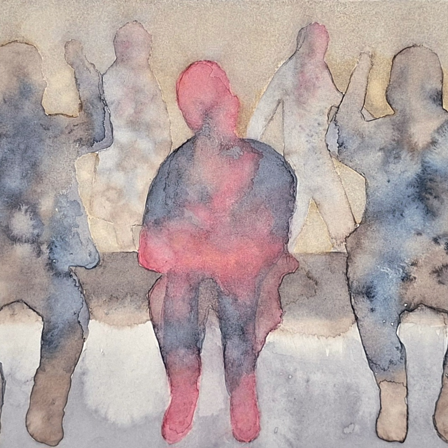 A Human Experience of Injustice, 21x29cm, water color