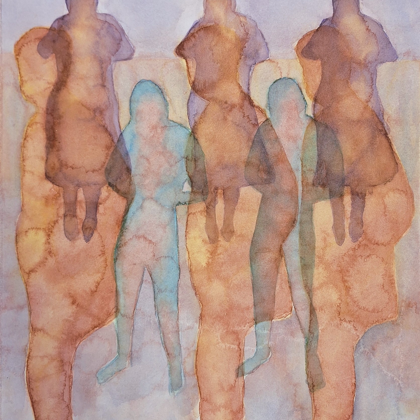 The Silent Alliance of Mothers and Sons
50x40cm, water color
