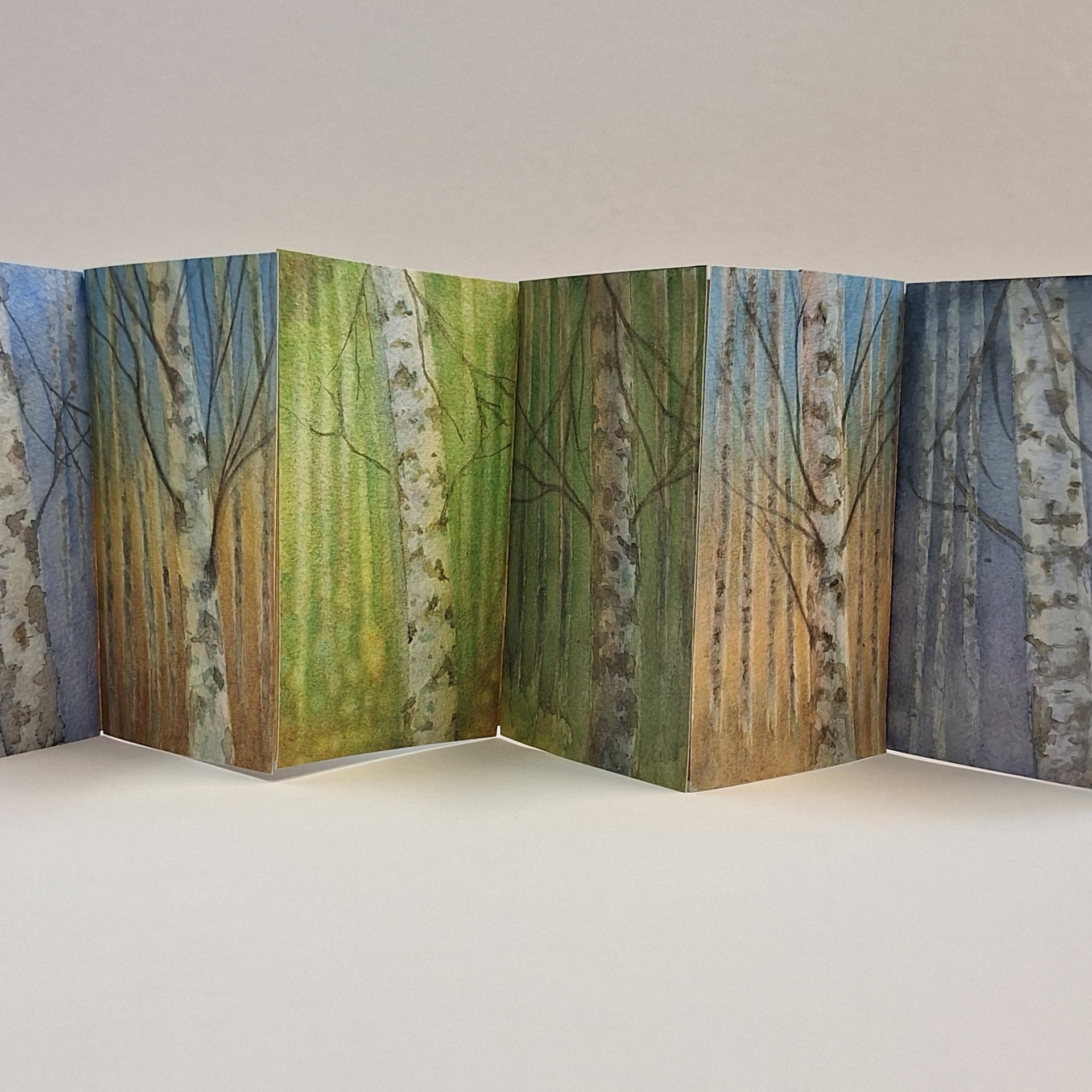 A walk in the forest 2023, , á 15 x 9 cm, watercolour