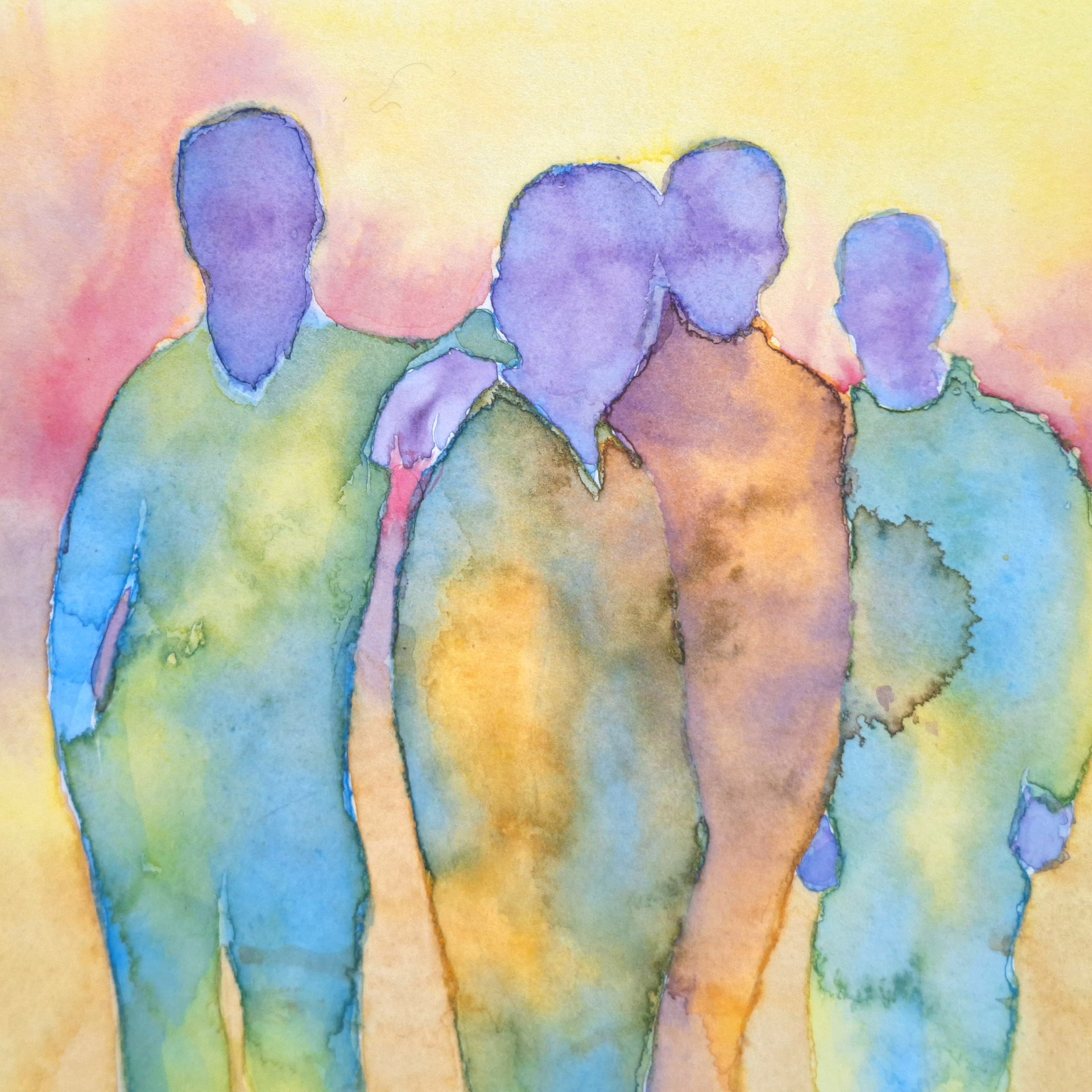 A Colorful Quartet, 21x29cm, water color