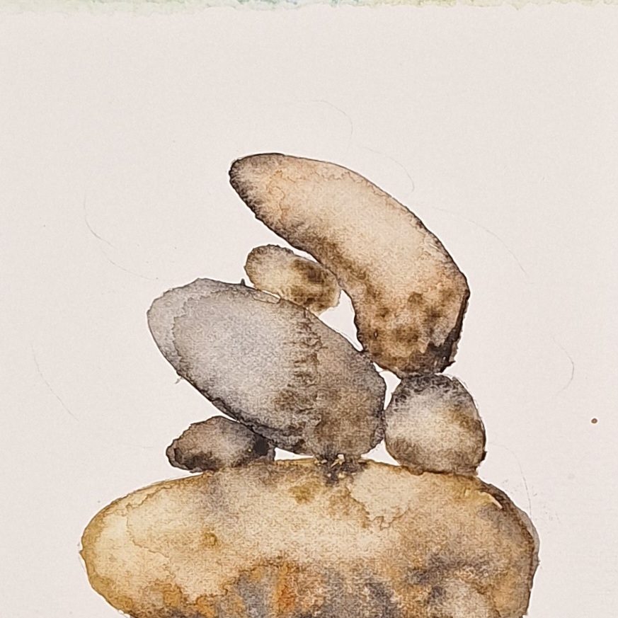 Stones, 2023, 15 x 14cm, watercolour