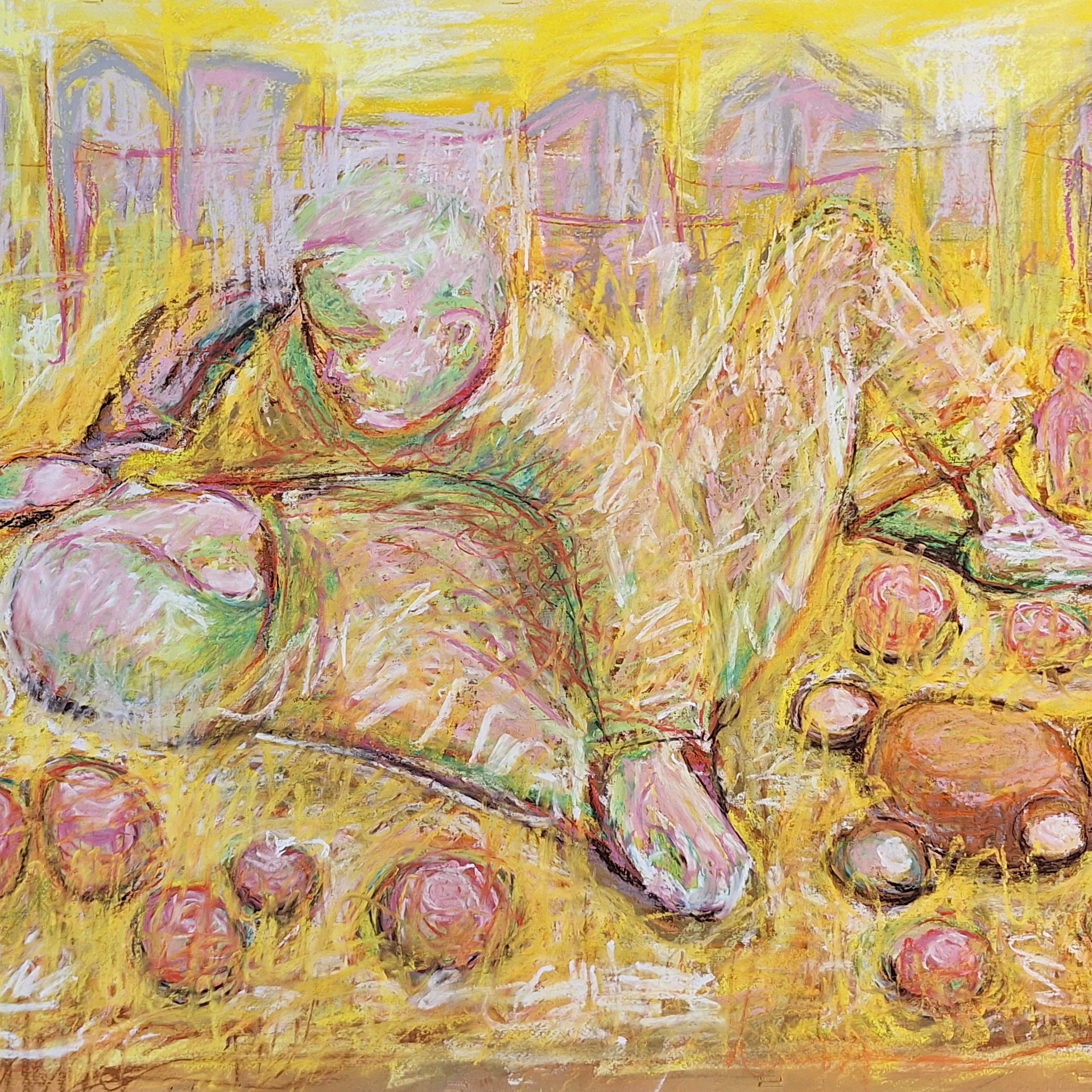 In force is the power, Dry pastels on paper, 60x70cm