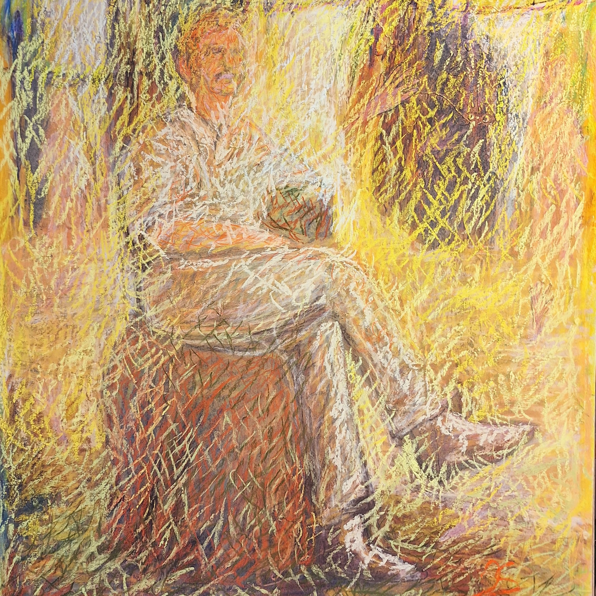 The dream, dry pastels on paper, 60x70cm