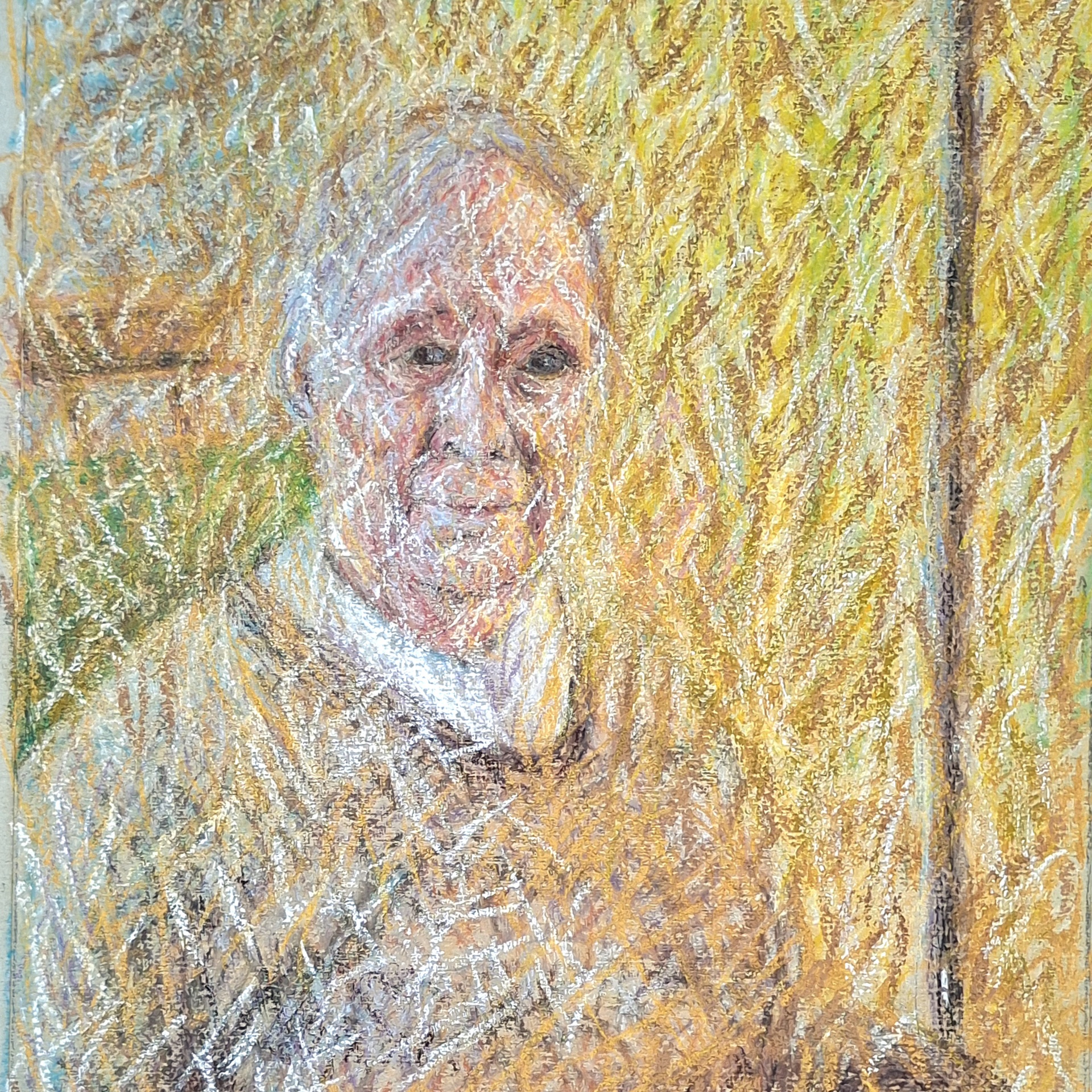 Waiting game, dry pastels on paper, 60x50cm
